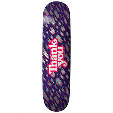 Thank You Modern Logo Silver Foil Skateboard Deck 8.125